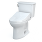 TOTO MW7863084CEFG.10#01 Drake Transitional WASHLET+ Two-Piece Elongated 1.28 GPF Universal Height TORNADO FLUSH Toilet with C5 Bidet Seat , Cotton White