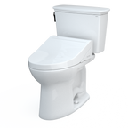 TOTO MW7863084CEFG#01 Drake Transitional Washlet+ Two-Piece Elongated 1.28 Gpf Universal Height Tornado Flush Toilet With C5 Bidet Seat - Cotton White