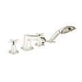 HANSGROHE 31449831 Metropol Classic 4-Hole Roman Tub Set Trim with Cross Handles and 1.8 GPM Handshower - Polished Nickel