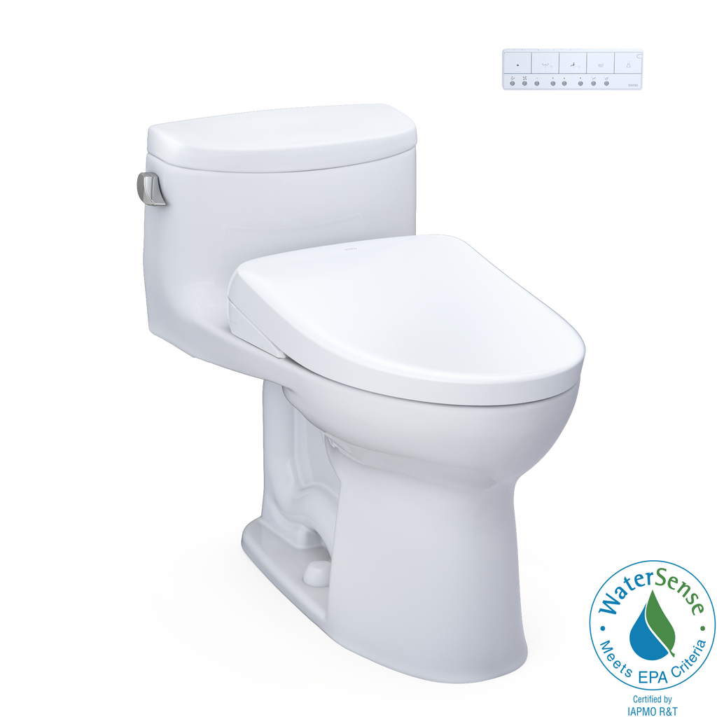 TOTO MW6344726CEFG#01 Washlet+ Supreme Ii One-Piece Elongated 1.28 Gpf Toilet And Washlet+ S7 Contemporary Bidet Seat - Cotton White