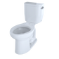 TOTO CST244EFR#01 Entrada Two-Piece Elongated 1.28 GPF Universal Height Toilet with Right-Hand Trip Lever , Cotton White