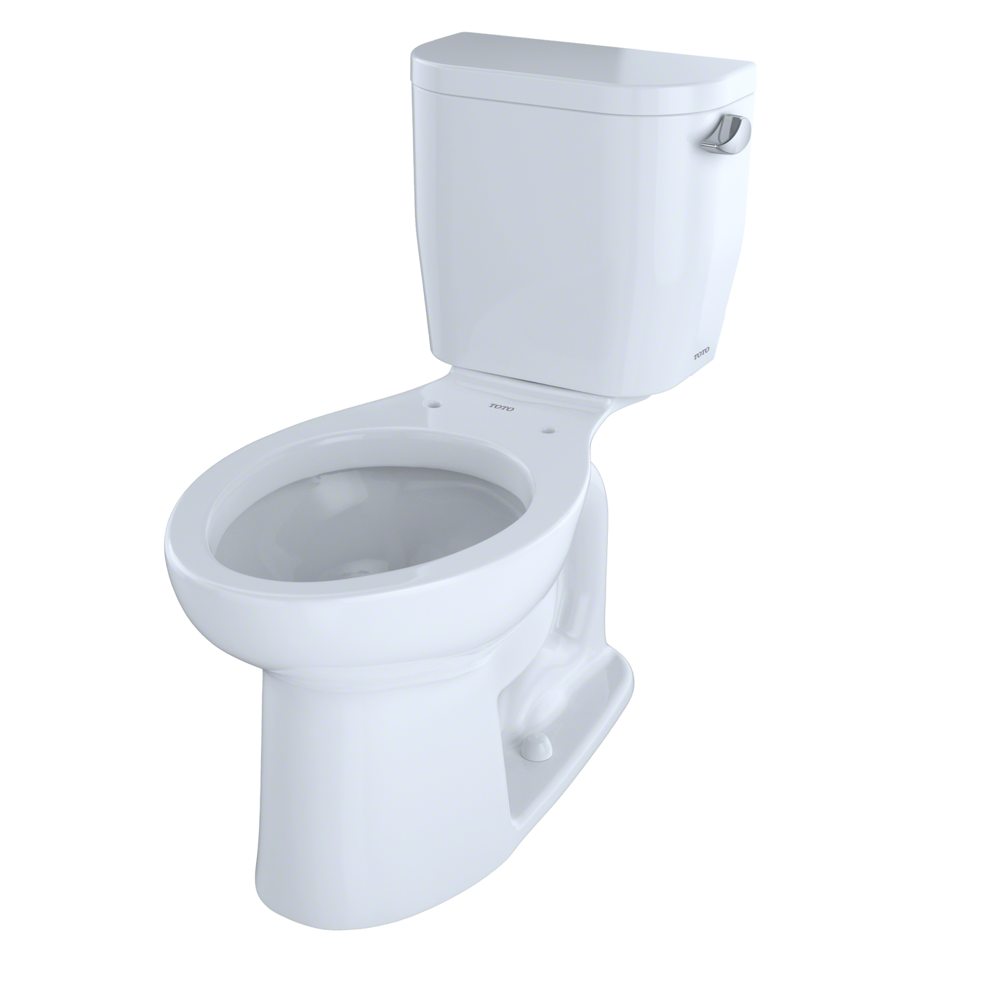 TOTO CST244EFR#01 Entrada Two-Piece Elongated 1.28 GPF Universal Height Toilet with Right-Hand Trip Lever , Cotton White