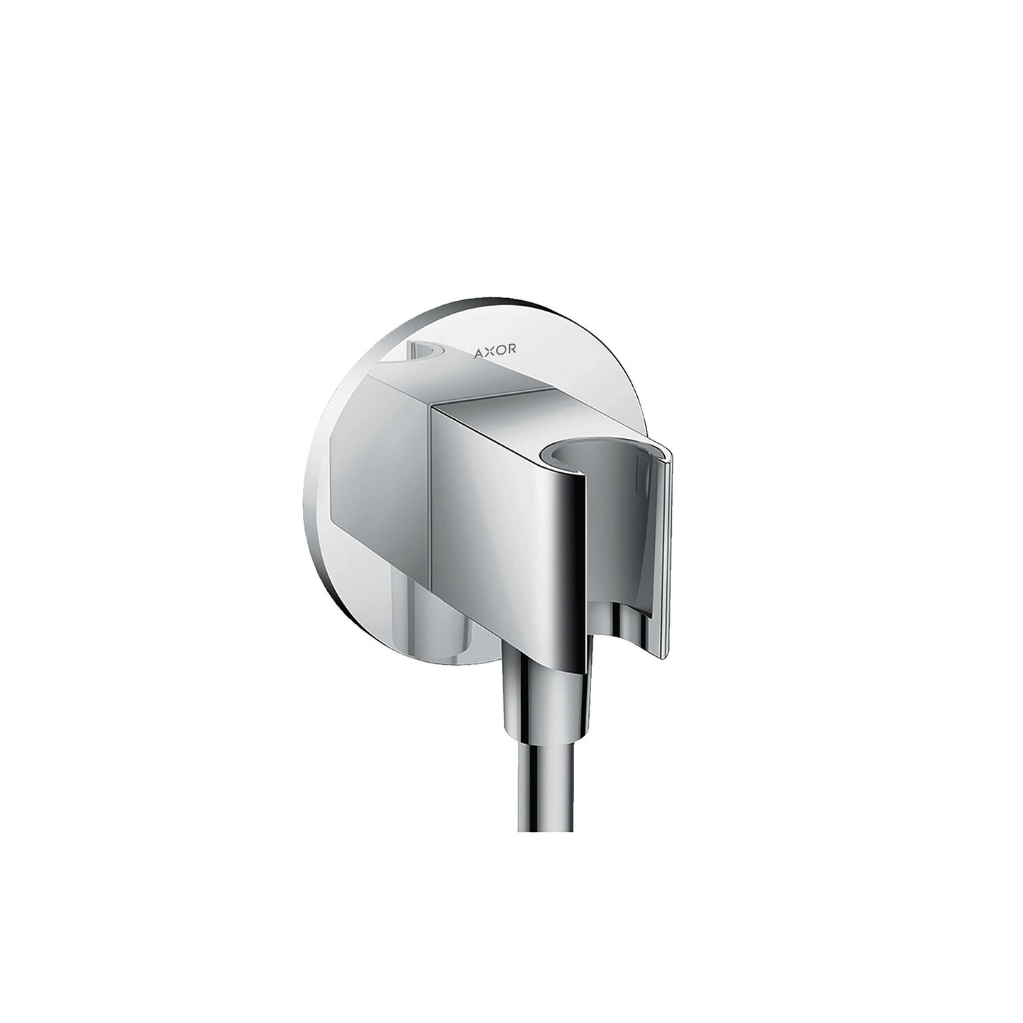AXOR ShowerSolutions Wall Outlet with Handshower Holder, Round in Chrome
