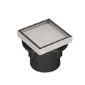 INFINITY DRAIN TD 4-2A PS TD 4 4” x 4” Tile Drain Strainer in Polished Stainless with ABS Drain Body, 2" Outlet