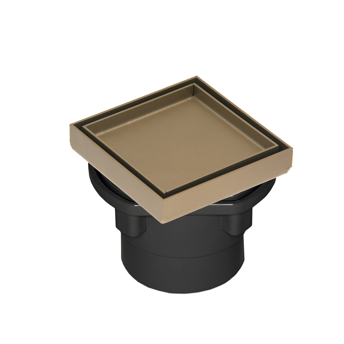 INFINITY DRAIN TD 4-2A SB TD 4 4” x 4” Tile Drain Strainer in Satin Bronze with ABS Drain Body, 2" Outlet