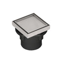INFINITY DRAIN TD 4-2A SS TD 4 4” x 4” Tile Drain Strainer in Satin Stainless with ABS Drain Body, 2" Outlet