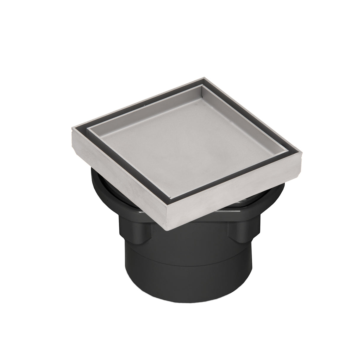 INFINITY DRAIN TD 4-2A SS TD 4 4” x 4” Tile Drain Strainer in Satin Stainless with ABS Drain Body, 2" Outlet