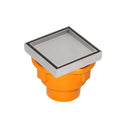 INFINITY DRAIN TD 4-2H SS TD 4 4” x 4” Tile Drain Strainer in Satin Stainless with Cast Iron Drain Body for Hot Mop, 2" Outlet