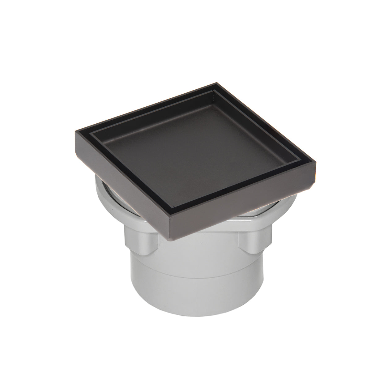 INFINITY DRAIN TD 4-2P ORB TD 4 4” x 4” Tile Drain Strainer in Oil Rubbed Bronze with PVC Drain Body, 2" Outlet