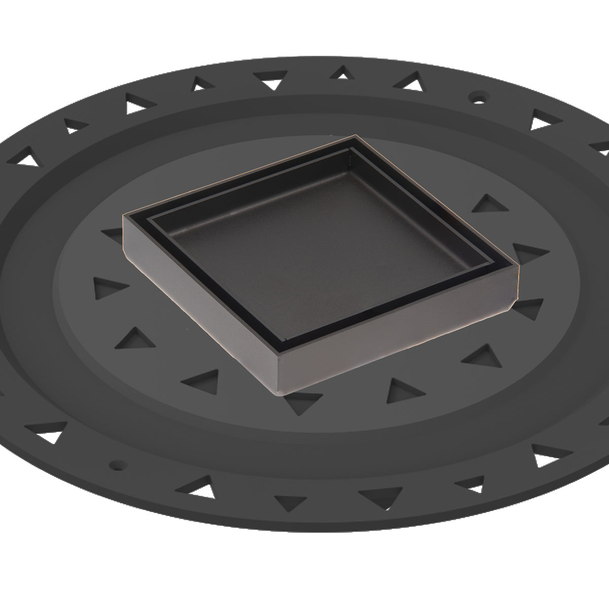 INFINITY DRAIN TDB 4-A ORB TD 4 4” x 4” Tile Drain Strainer in Oil Rubbed Bronze with ABS Bonded Flange Drain Body, 2", 3" and 4" Outlet