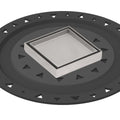 INFINITY DRAIN TDB 4-A SS TD 4 4” x 4” Tile Drain Strainer in Satin Stainless with ABS Bonded Flange Drain Body, 2", 3" and 4" Outlet
