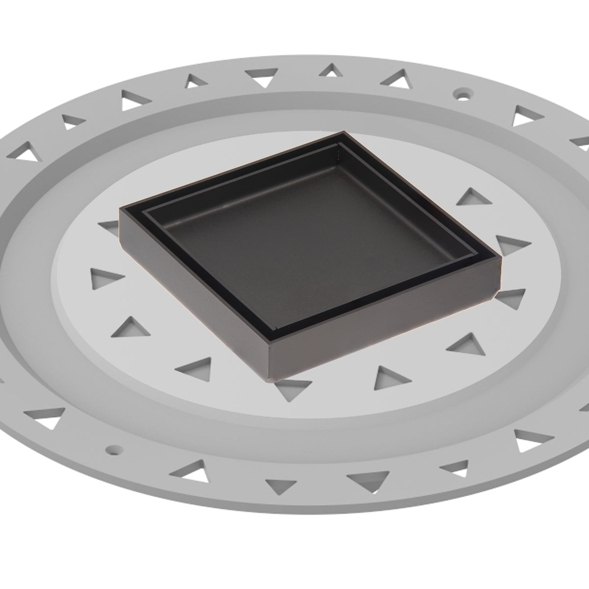 INFINITY DRAIN TDB 4-P ORB TD 4 4” x 4” Tile Drain Strainer in Oil Rubbed Bronze with PVC Bonded Flange Drain Body, 2", 3" and 4" Outlet
