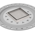 INFINITY DRAIN TDB 4-P SS TD 4 4” x 4” Tile Drain Strainer in Satin Stainless with PVC Bonded Flange Drain Body, 2", 3" and 4" Outlet