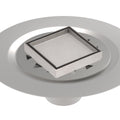 INFINITY DRAIN TDB 4-S PS TD 4 4” x 4” Tile Drain Strainer in Polished Stainless with Stainless Steel Bonded Flange Drain Body, 2" No Hub Outlet