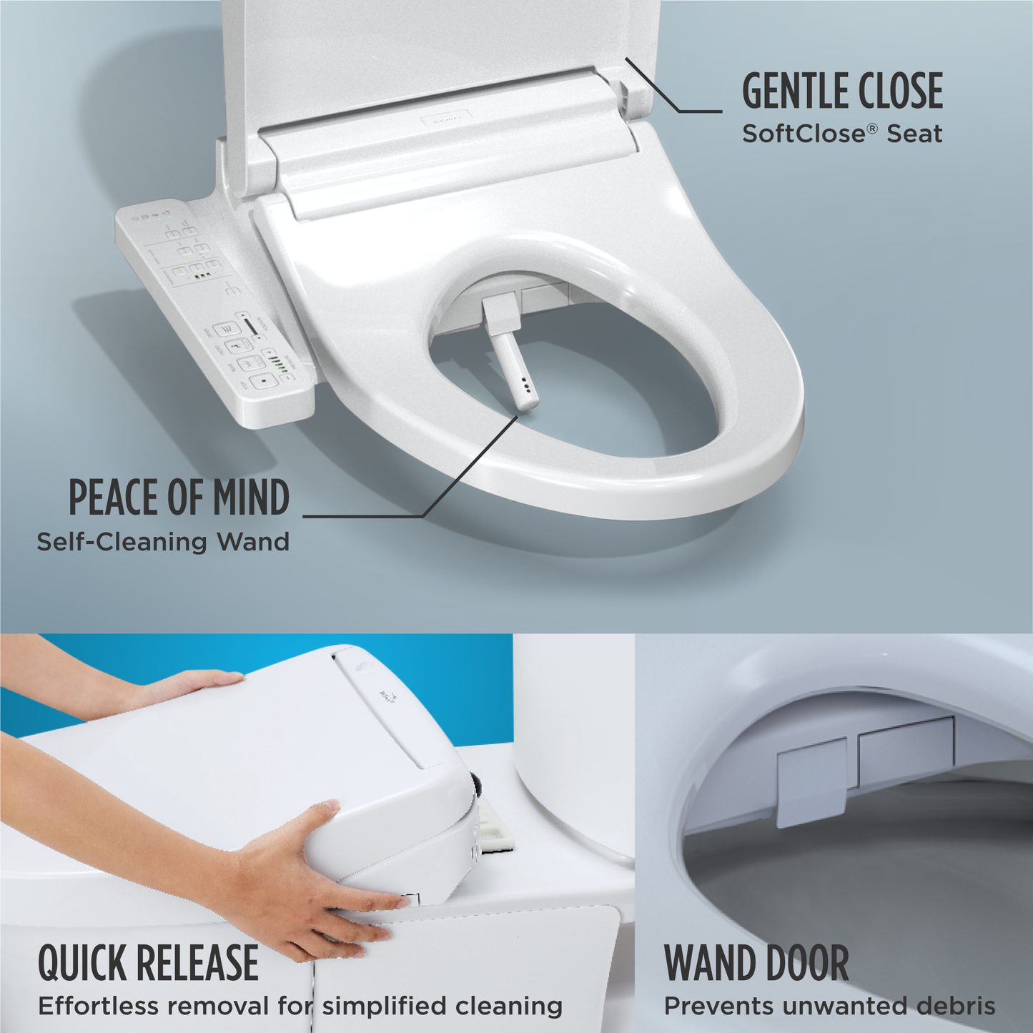 TOTO SW3024#01 Washlet Kc2 Electronic Bidet Toilet Seat With Heated Seat And Softclose Lid - Cotton White