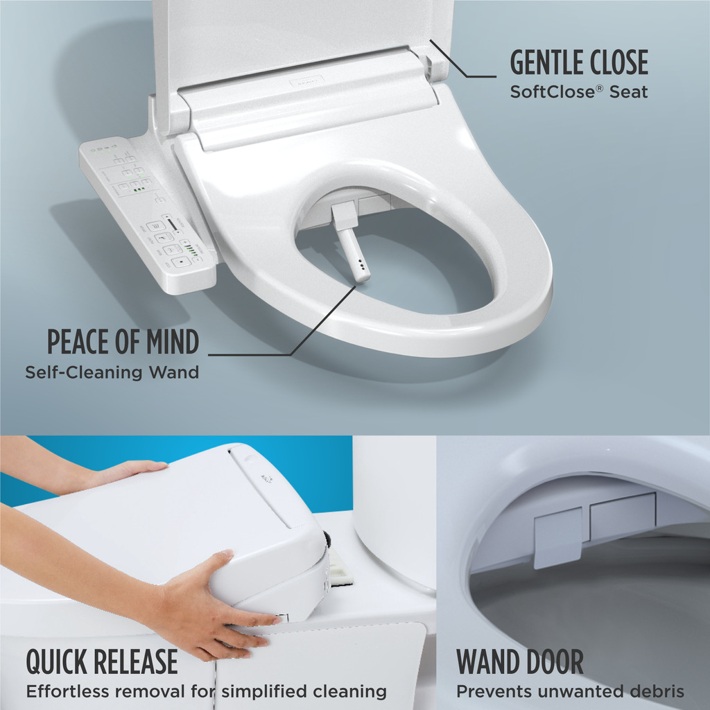 TOTO SW3023#01 Washlet Kc2 Electronic Bidet Toilet Seat With Heated Seat And Softclose Lid - Cotton White