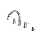 TOTO TBS01202U#CP Lb Two-Handle Deck-Mount Roman Tub Filler Trim With Handshower - Polished Chrome