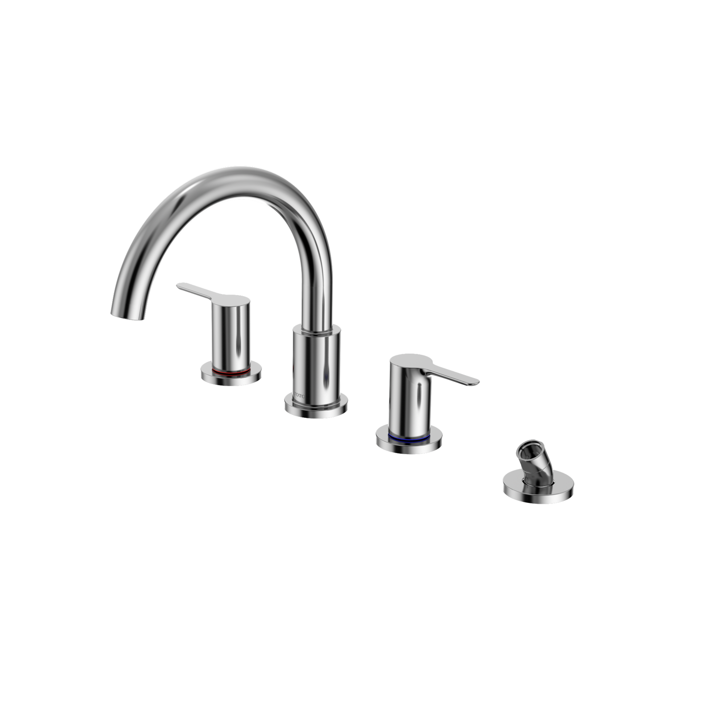 TOTO TBS01202U#CP Lb Two-Handle Deck-Mount Roman Tub Filler Trim With Handshower - Polished Chrome
