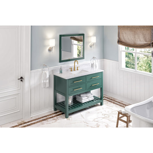 JEFFREY ALEXANDER VN2WAV-48-GN-NT 48" Forest Green Wavecrest Vanity - Green