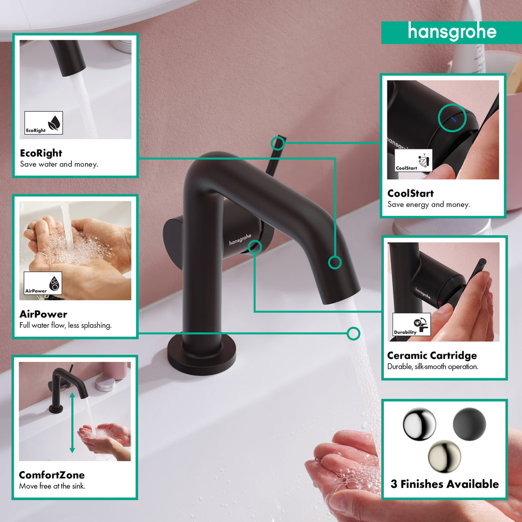 HANSGROHE 73321671 Tecturis S Single-Hole Fine 110, 1.2 GPM - Matte Black