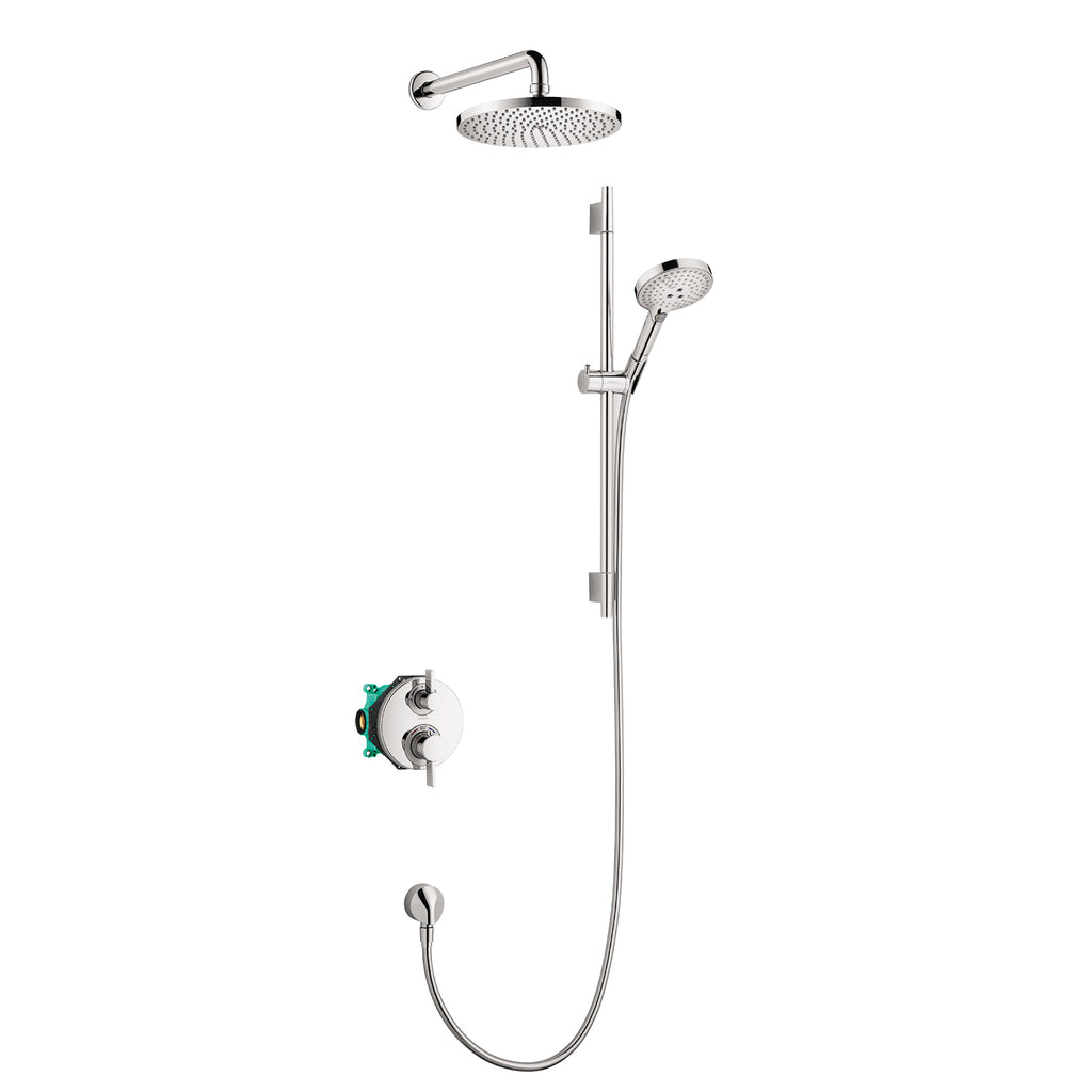 HANSGROHE 04915000 Raindance S Thermostatic Showerhead/Wallbar Set with Rough, 2.5 GPM - Chrome