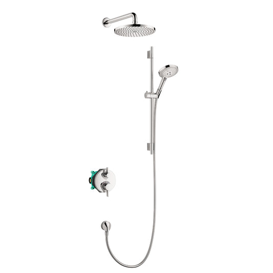 HANSGROHE 04915000 Raindance S Thermostatic Showerhead/Wallbar Set with Rough, 2.5 GPM - Chrome