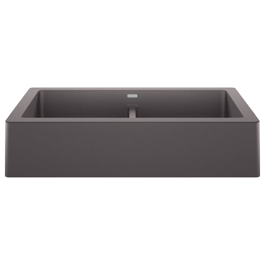 BLANCO 526548 Vintera Vintera SILGRANIT 33" Double Bowl Apron-Front Farmhouse Sink - Cinder in Cinder