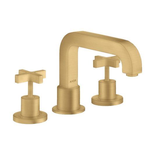 AXOR Citterio 3-Hole Roman Tub Set Trim- Cross Handles in Brushed Gold Optic