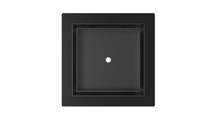 INFINITY DRAIN TF 5 BK TDF 5 5” x 5” Flanged Tile Drain Strainer for 3/4" tile with 2” Throat in Matte Black