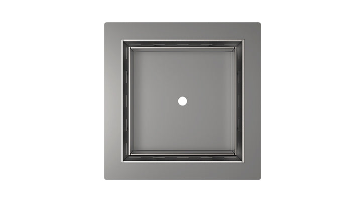 INFINITY DRAIN TF 5 PS TDF 5 5” x 5” Flanged Tile Drain Strainer for 3/4" tile with 2” Throat in Polished Stainless