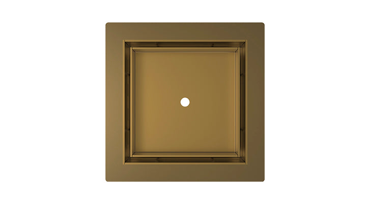 INFINITY DRAIN TF 5 SB TDF 5 5” x 5” Flanged Tile Drain Strainer for 3/4" tile with 2” Throat in Satin Bronze