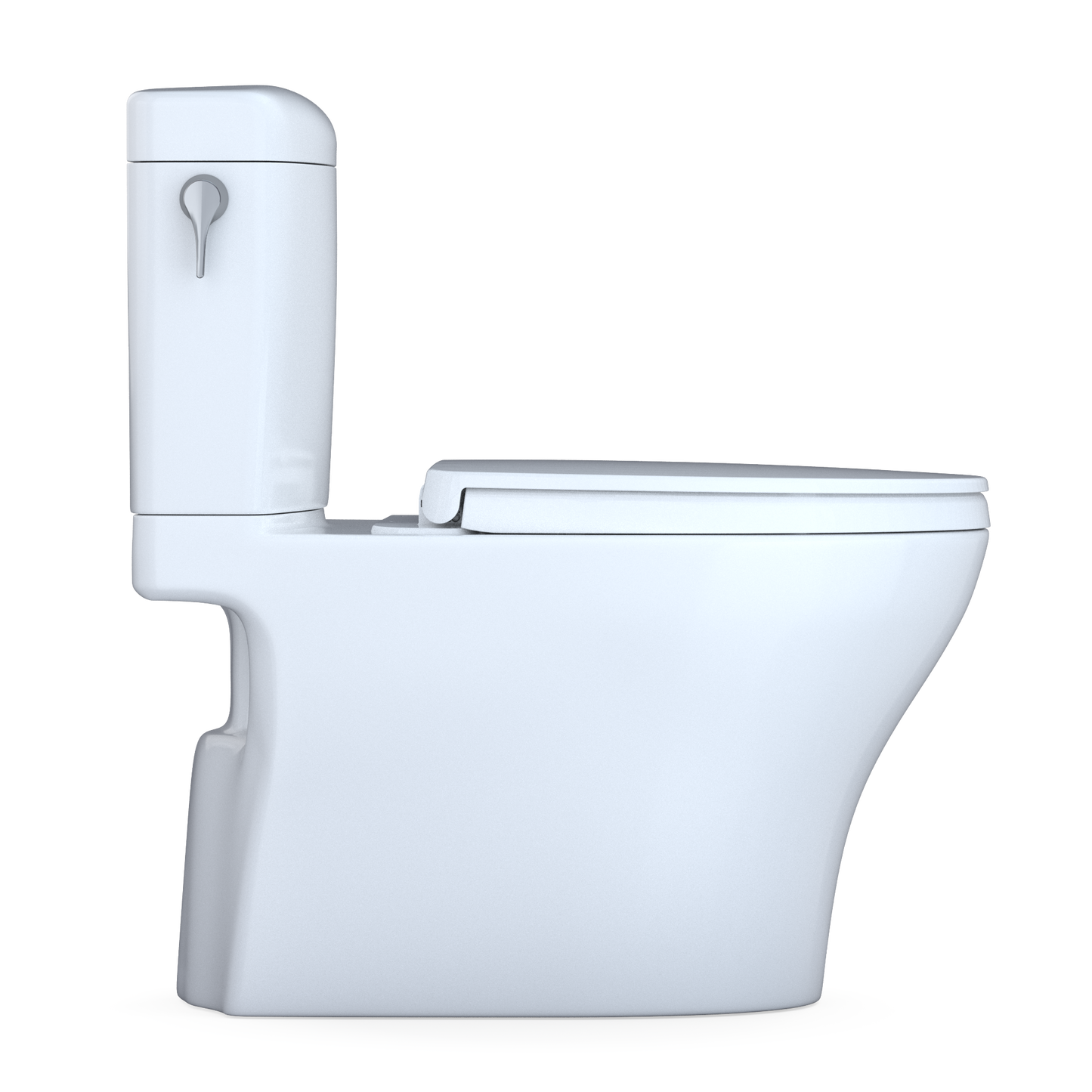 TOTO MS436124CEMFGN#01 Aquia IV Cube Two-Piece Elongated Dual Flush 1.28 and 0.9 GPF Universal Height Toilet with CEFIONTECT , Cotton White