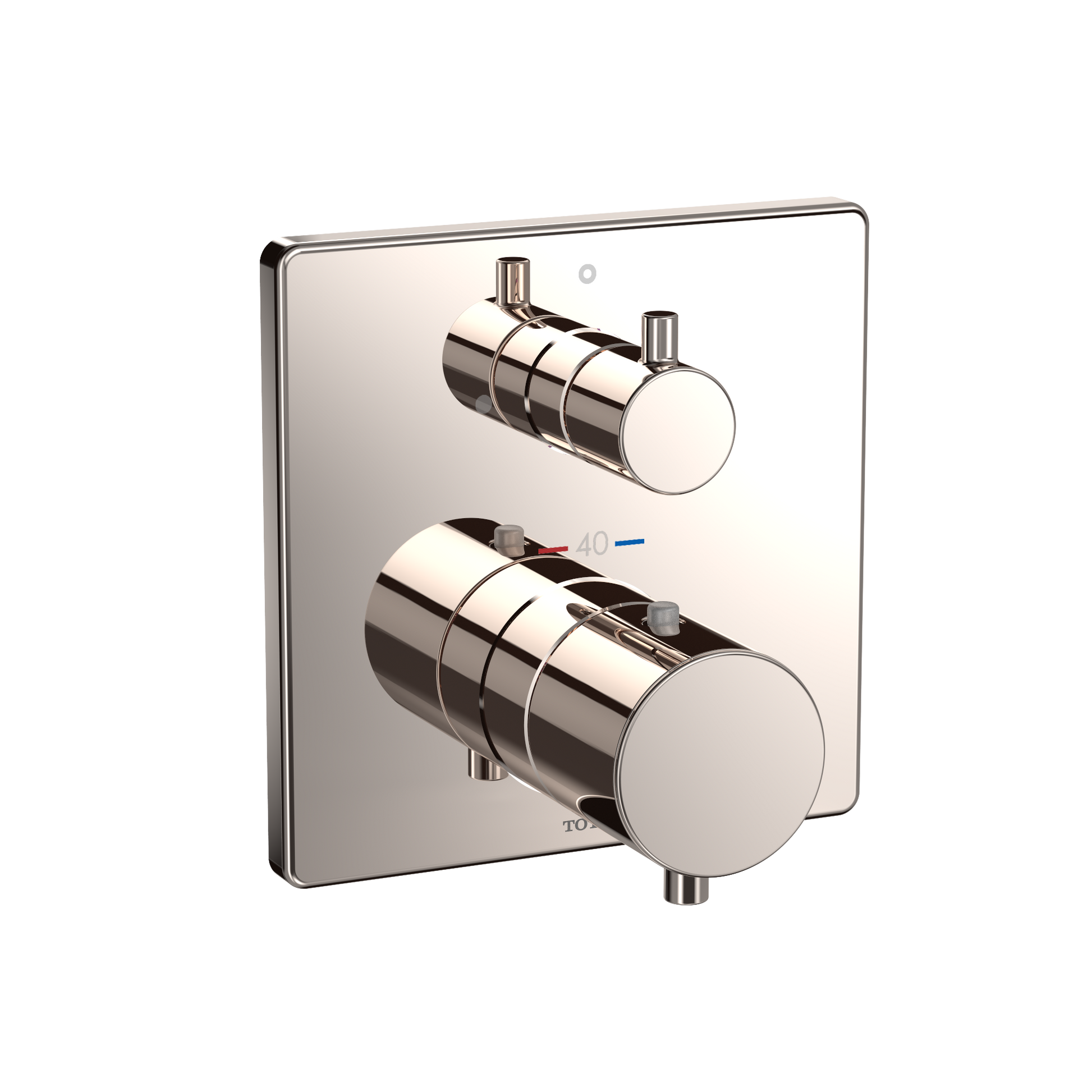 TOTO TBV02403U#PN Square Thermostatic Mixing Valve With Volume Control Shower Trim - Polished Nickel