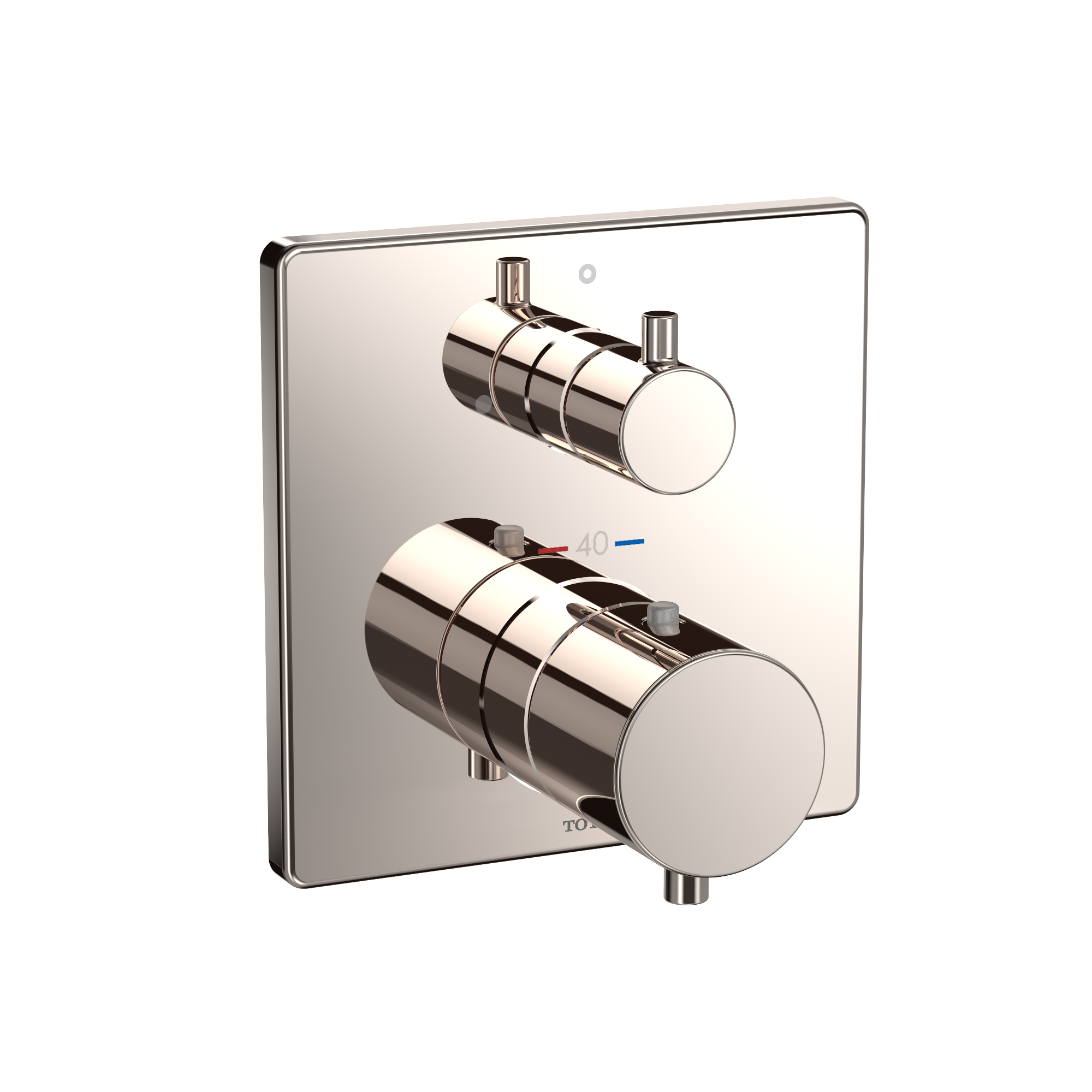 TOTO TBV02403U#PN Square Thermostatic Mixing Valve With Volume Control Shower Trim - Polished Nickel