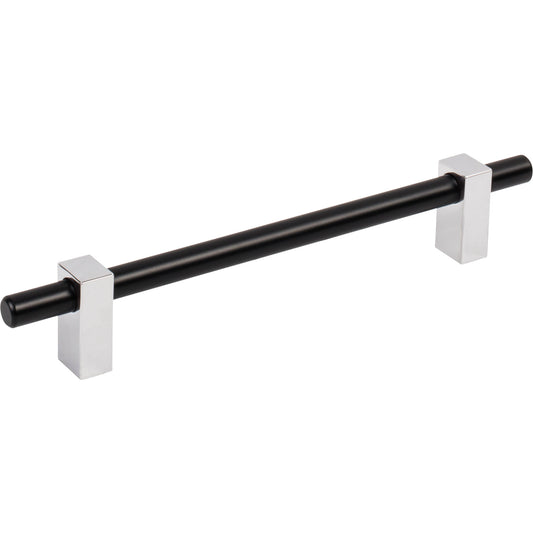 JEFFREY ALEXANDER 478-160MBPC Larkin 2 160 mm Center-to-Center Bar Pull - Matte Black w/Polished Chrome