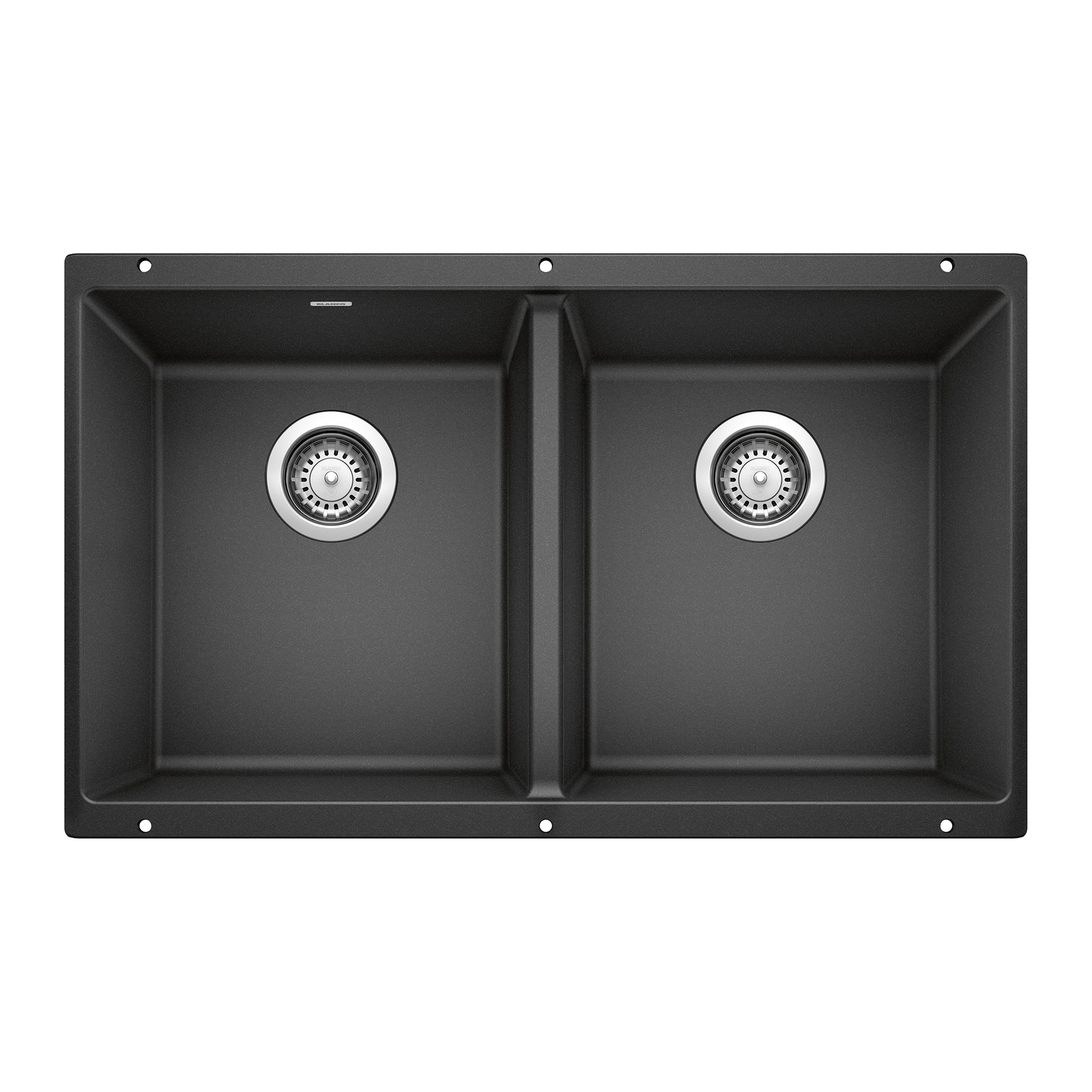 BLANCO 516322 Precis Precis SILGRANIT 29" 50/50 Double Bowl Undermount Kitchen Sink - Anthracite in Anthracite