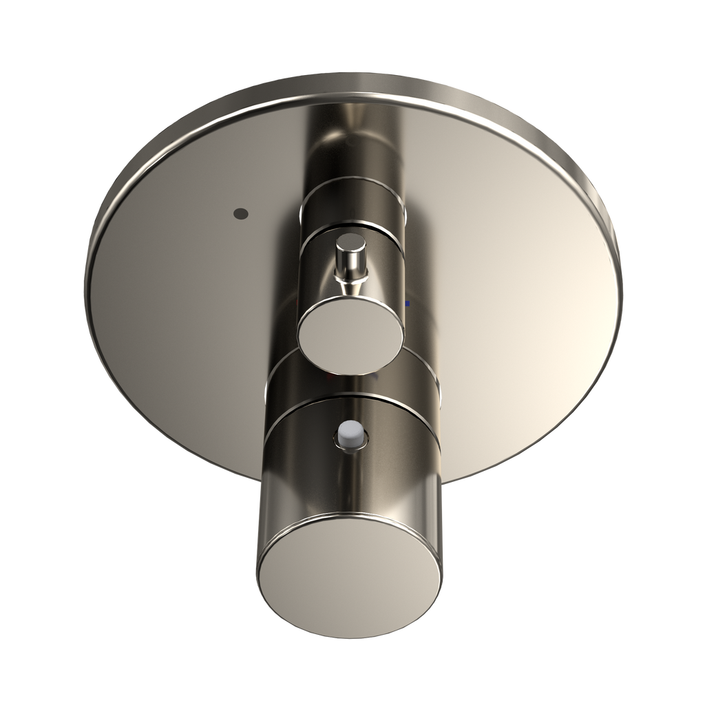 TOTO TBV01407U#PN Round Thermostatic Mixing Valve With Volume Control Shower Trim - Polished Nickel