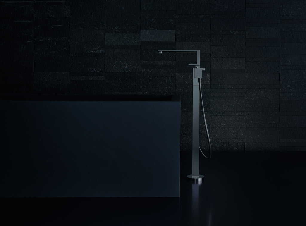 AXOR 46441001 Edge Freestanding Tub Filler Trim with 1.75 GPM Handshower - Diamond Cut - Chrome