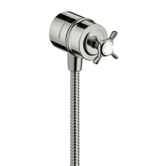 AXOR Montreux Wall Outlet with Check Valves and Volume Control, Cross Handle in Chrome