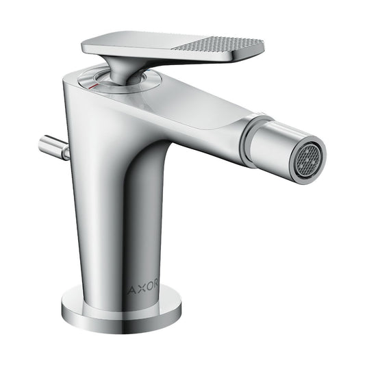 AXOR 49211001 Citterio C Single-Hole Bidet with Pop-Up Drain- Cubic Cut - Chrome