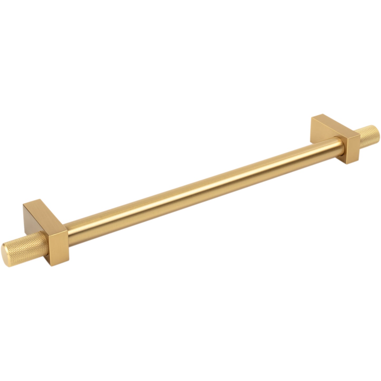 JEFFREY ALEXANDER 698-12BG Larkin Knurled Ends 12" Center-to-Center Appliance Pull - Brushed Gold