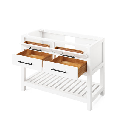 JEFFREY ALEXANDER VN2WAV-48-WH-NT 48" White Wavecrest Vanity - White