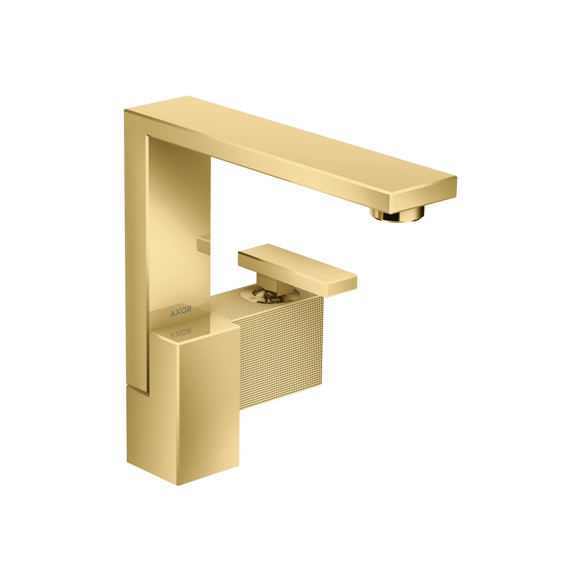 AXOR Edge Single-Hole Faucet 190 - Diamond Cut, 1.2 GPM in Polished Gold Optic