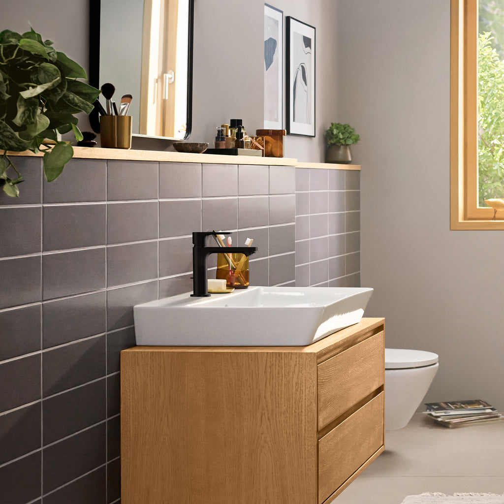 HANSGROHE 72557671 Rebris E Single-Hole Faucet 110 with Pop-Up Drain, 1.2 GPM - Matte Black