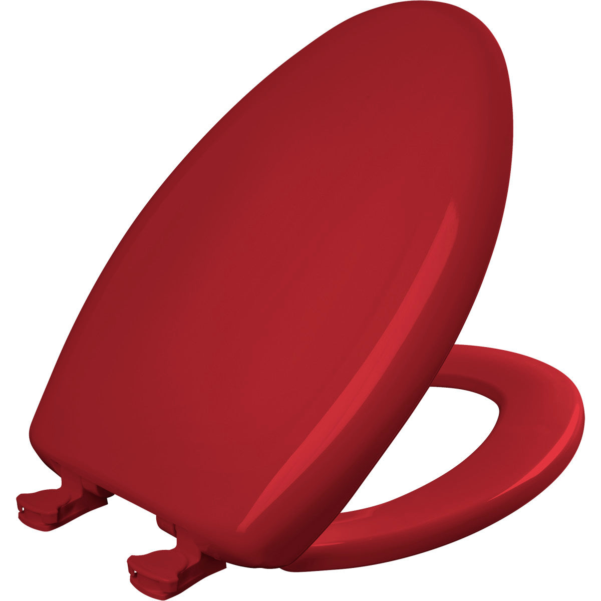 Bemis Elongated Plastic Toilet Seat in Red with STA-TITE Seat Fastening System, Easy•Clean and  Whisper•Close Hinge