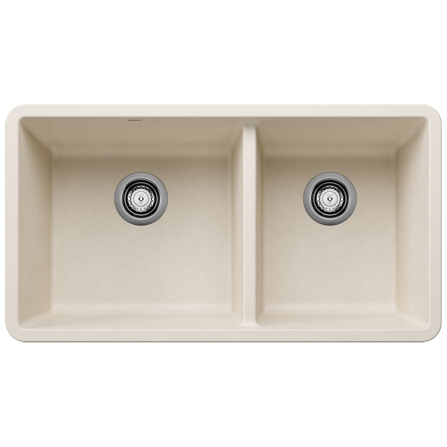 BLANCO 443081 Precis Precis SILGRANIT 33" 60/40 Double Bowl Undermount Kitchen Sink - Soft White in Soft White