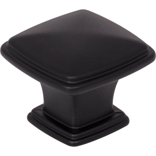 JEFFREY ALEXANDER 1091MB Milan 1 1-1/4" Length Square Knob - Matte Black