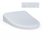 TOTO SW4724AT40#01 Washlet+ S7  Electronic Bidet Toilet Seat With Ewater+ Bowl And Wand Cleaning And Classic Lid - Cotton White