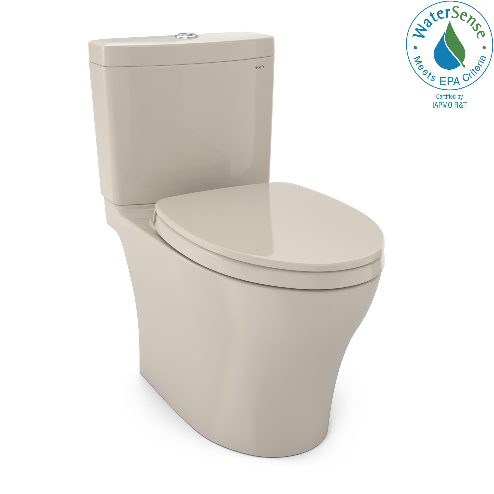TOTO MS446124CEMFGN#03 Aquia Iv Two-Piece Elongated Dual Flush 1.28 And 0.9 Gpf Universal Height Toilet With Cefiontect - Bone