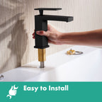 HANSGROHE 73002671 Tecturis E Single-Hole Faucet 80 with Pop-Up Drain, 1.2 GPM - Matte Black
